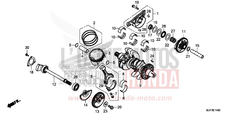 VILEBREQUIN/PISTON de Africa Twin MAT BALLISTIC BLACK METALLIC (NHA86) 2017